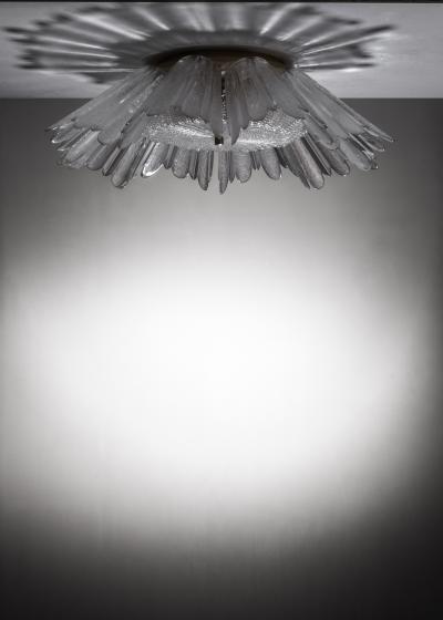 Glass sunburst ceiling lamp