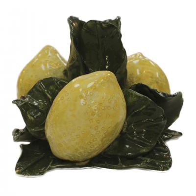 Glazed Ceramic Candelier with Lemon Motifs