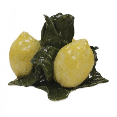 Glazed Ceramic Candelier with Lemon Motifs