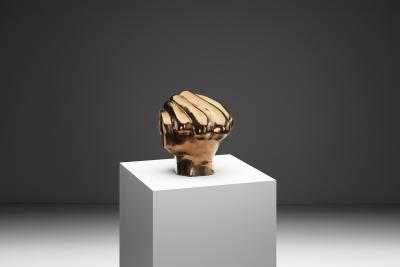 Glazed Ceramic Head Sculpture by Roy Terbeek The Netherlands 1994