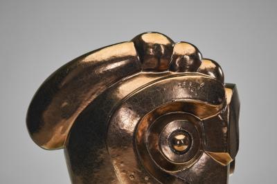 Glazed Ceramic Head Sculpture by Roy Terbeek The Netherlands 1994