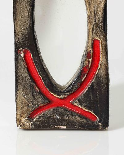 Glazed Ceramic Mirror Vallauris France c 1960