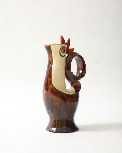 Glazed Ceramic Pitcher France 1951