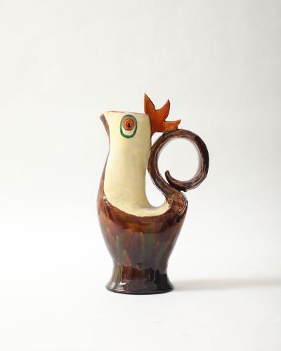 Glazed Ceramic Pitcher France 1951