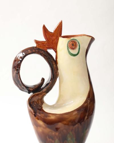 Glazed Ceramic Pitcher France 1951