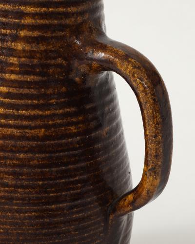 Glazed Ceramic Pitcher from Accolay France c 1950