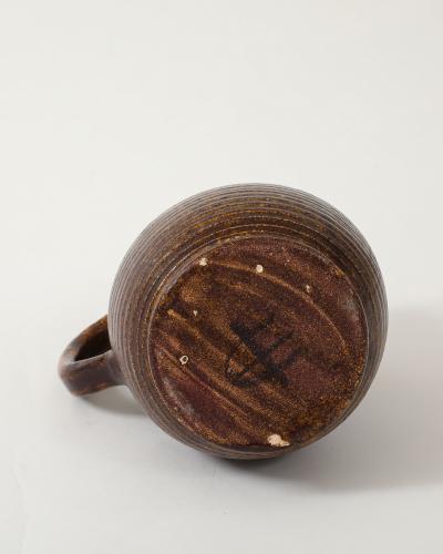 Glazed Ceramic Pitcher from Accolay France c 1950