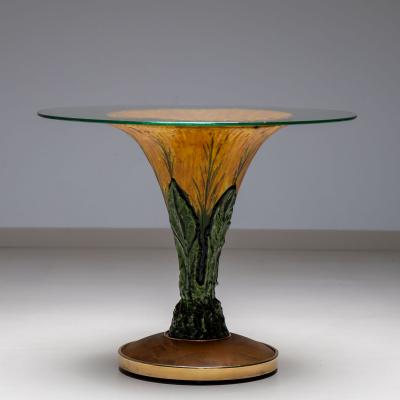 Glazed Ceramic Side Table Italy 1960s