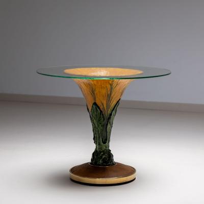 Glazed Ceramic Side Table Italy 1960s