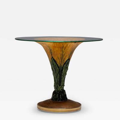 Glazed Ceramic Side Table Italy 1960s