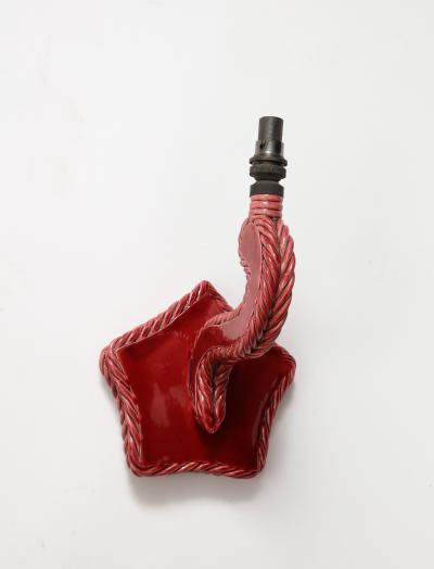 Glazed Ceramic Star Shaped Wall Sconce France c 1960