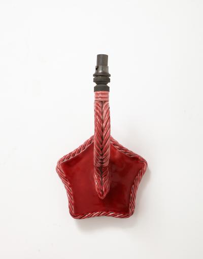 Glazed Ceramic Star Shaped Wall Sconce France c 1960