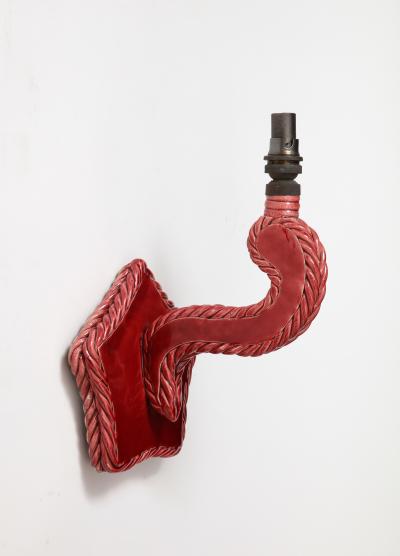 Glazed Ceramic Star Shaped Wall Sconce France c 1960