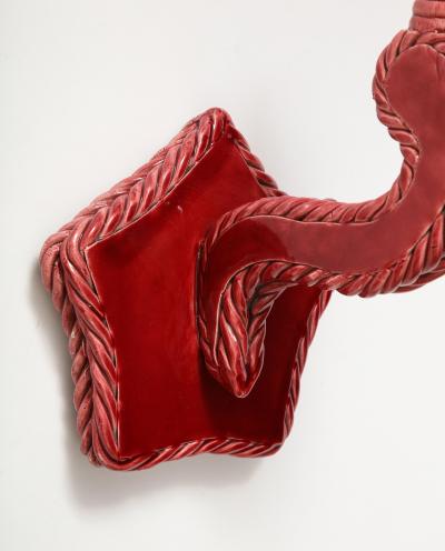 Glazed Ceramic Star Shaped Wall Sconce France c 1960