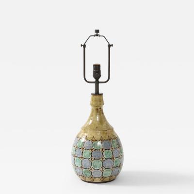 Glazed Ceramic Table Lamp France c 1960