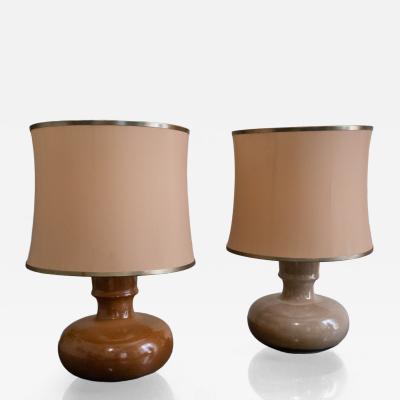 Glazed Ceramic Table Lamps 1970s