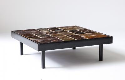 Glazed Ceramic Tile Coffee Table Belgium c 1960
