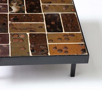 Glazed Ceramic Tile Coffee Table Belgium c 1960