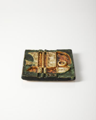 Glazed Ceramic Wall Tile France c 1960
