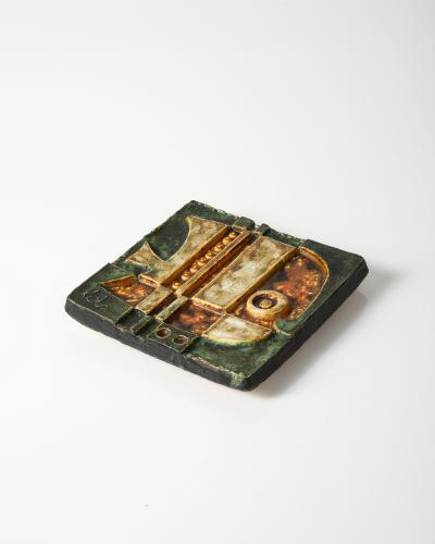 Glazed Ceramic Wall Tile France c 1960