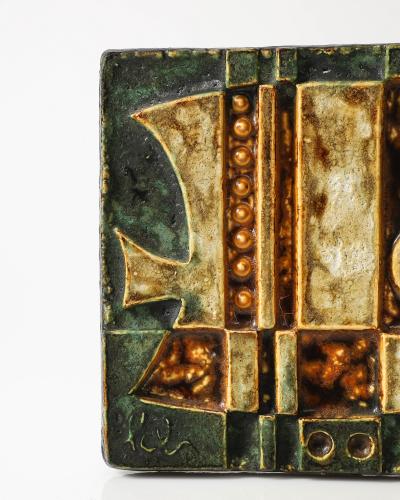 Glazed Ceramic Wall Tile France c 1960