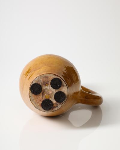 Glazed Ceramic Yellow Pitcher Vallauris France c 1960