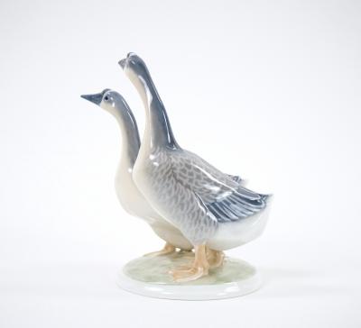 Glazed Porcelain Royal Copenhagen Decorative Pair Duck Decorative Sculpture