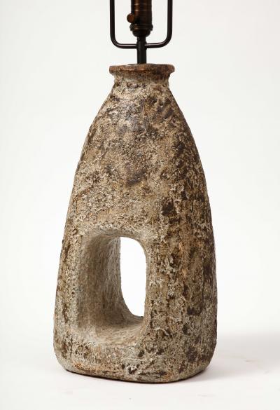 Glazed Stoneware Table Lamp France c 1960