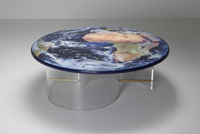 Globe Coffee Table with Plexi Base 1990s