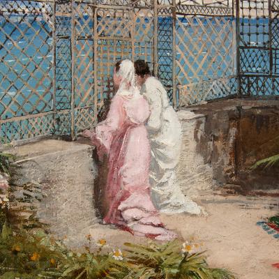 Godefroy de Hagemann Pair of antique Orientalist oil paintings by de Hagemann