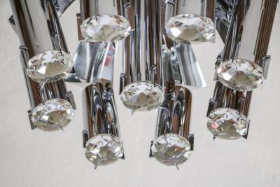 Goffredo Reggiani Chromed Chandelier Pendant Ceiling Lamp Attributed to Goffredo Reggiani 1970s