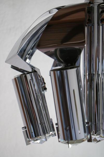 Goffredo Reggiani Chromed Chandelier Pendant Ceiling Lamp Attributed to Goffredo Reggiani 1970s