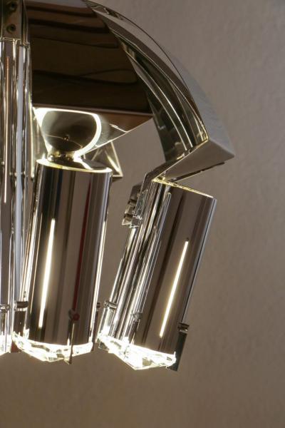 Goffredo Reggiani Chromed Chandelier Pendant Ceiling Lamp Attributed to Goffredo Reggiani 1970s