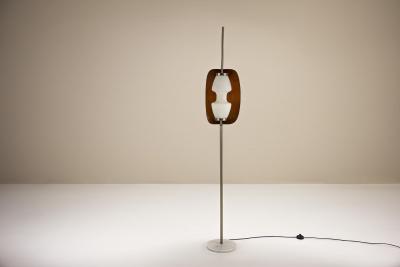 Goffredo Reggiani Floor Lamp in Teak and Marble in the style of Goffredo Reggiani Italy 1970s