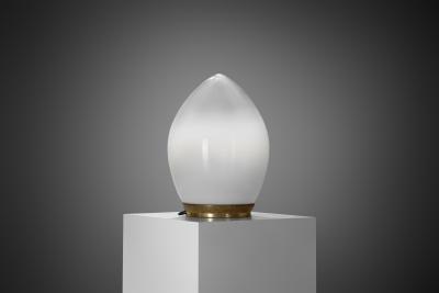 Goffredo Reggiani Goffredo Reggiani Glass Egg Table Lamp for Reggiani Illuminazione Italy 1960s