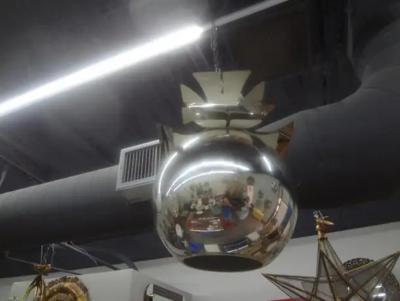 Goffredo Reggiani Italian Modern Chrome And Glass Chandelier Orb Lantern