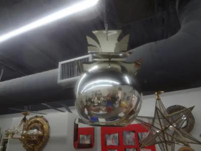 Goffredo Reggiani Italian Modern Chrome And Glass Chandelier Orb Lantern