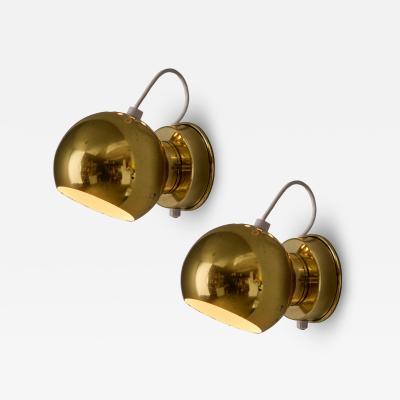 Goffredo Reggiani Pair of 1970s Goffredo Reggiani Eyeball Adjustable Perforated Metal Wall Lamps