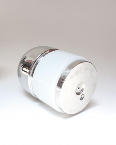 Goffredo Reggiani Pair of Chrome and Glass Salt and Pepper Table Lamps by Goffredo Reggiani