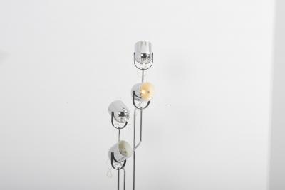 Goffredo Reggiani Reggiani 4 Head Chrome and Black Floor Lamp Italy 1960s