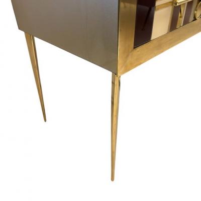 Gold Burgundy and Pink Murano Glass Sideboard