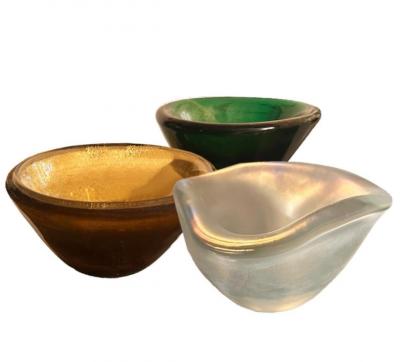 Gold Iridescent Murano Glass Bowl