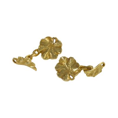 Gold Leaf Cuff Links