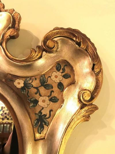 Gold Leaf Paint Decorated Shell Form Wall or Console Mirror