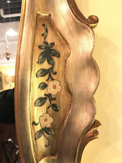 Gold Leaf Paint Decorated Shell Form Wall or Console Mirror