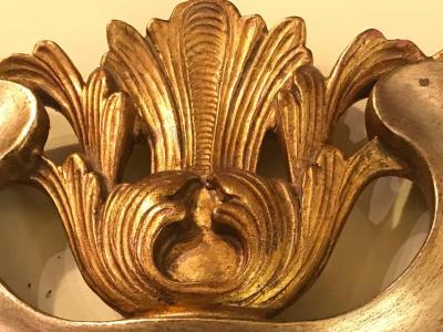 Gold Leaf Paint Decorated Shell Form Wall or Console Mirror