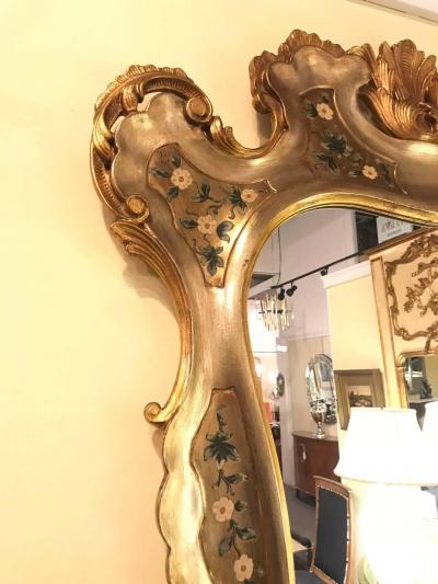 Gold Leaf Paint Decorated Shell Form Wall or Console Mirror