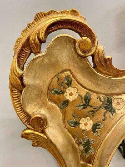 Gold Leaf Paint Decorated Shell Form Wall or Console Mirror