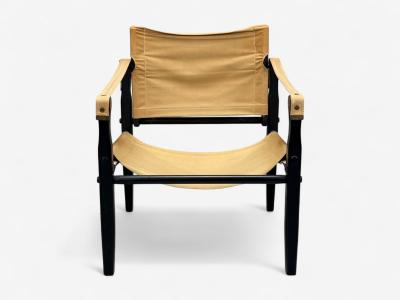 Gold Medal Folding Furniture Co Leatherette Wood Safari Chair USA 1960s