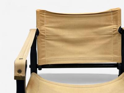 Gold Medal Folding Furniture Co Leatherette Wood Safari Chair USA 1960s